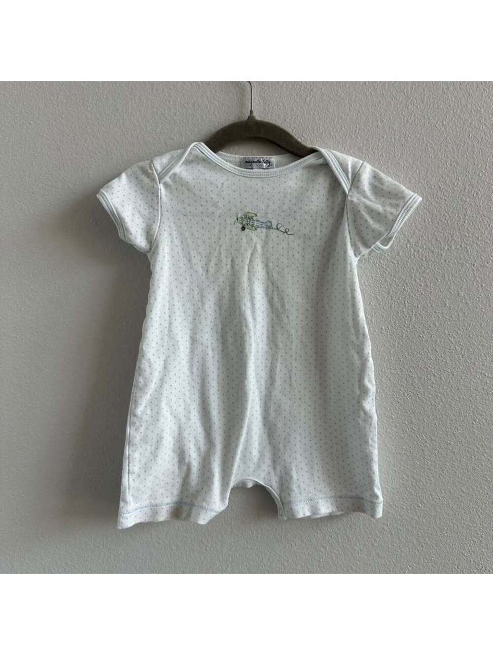 Magnolia Baby White Dot Airplane Playsuit 18M